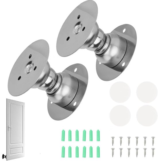 2x Türstopper, Starker Türhalter, Magnetischer Türstopper, Türfeststeller, Türstopper, Türsicherung Gegen Zugeschlagene Türen, Türschloss, Türwächter, Für Wohnwagen, Wohnmobil, Silber