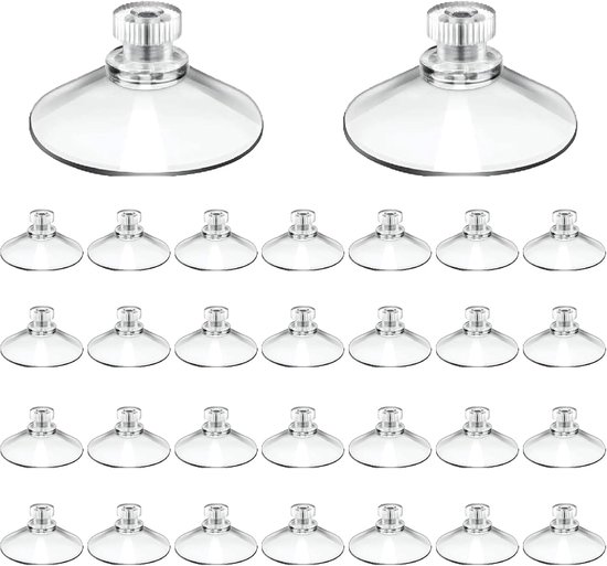 Transparente Saugnäpfe, 30 Stück, Mit Gewinde, Aus Pvc-kunststoff, Isolierte Saugnäpfe Für Vorhänge, Geeignet Für Wohnmobile, Autos Und Transporter, 40 Mm