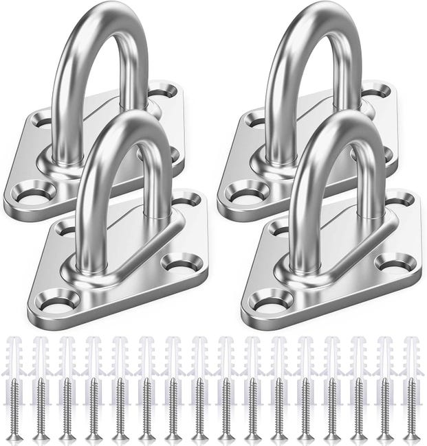 M5 Edelstahl-aufhängeringplatte, 4-teiliges Robustes Diamant-deckenhaken-set, Marine-ankerhaken Mit Schrauben.