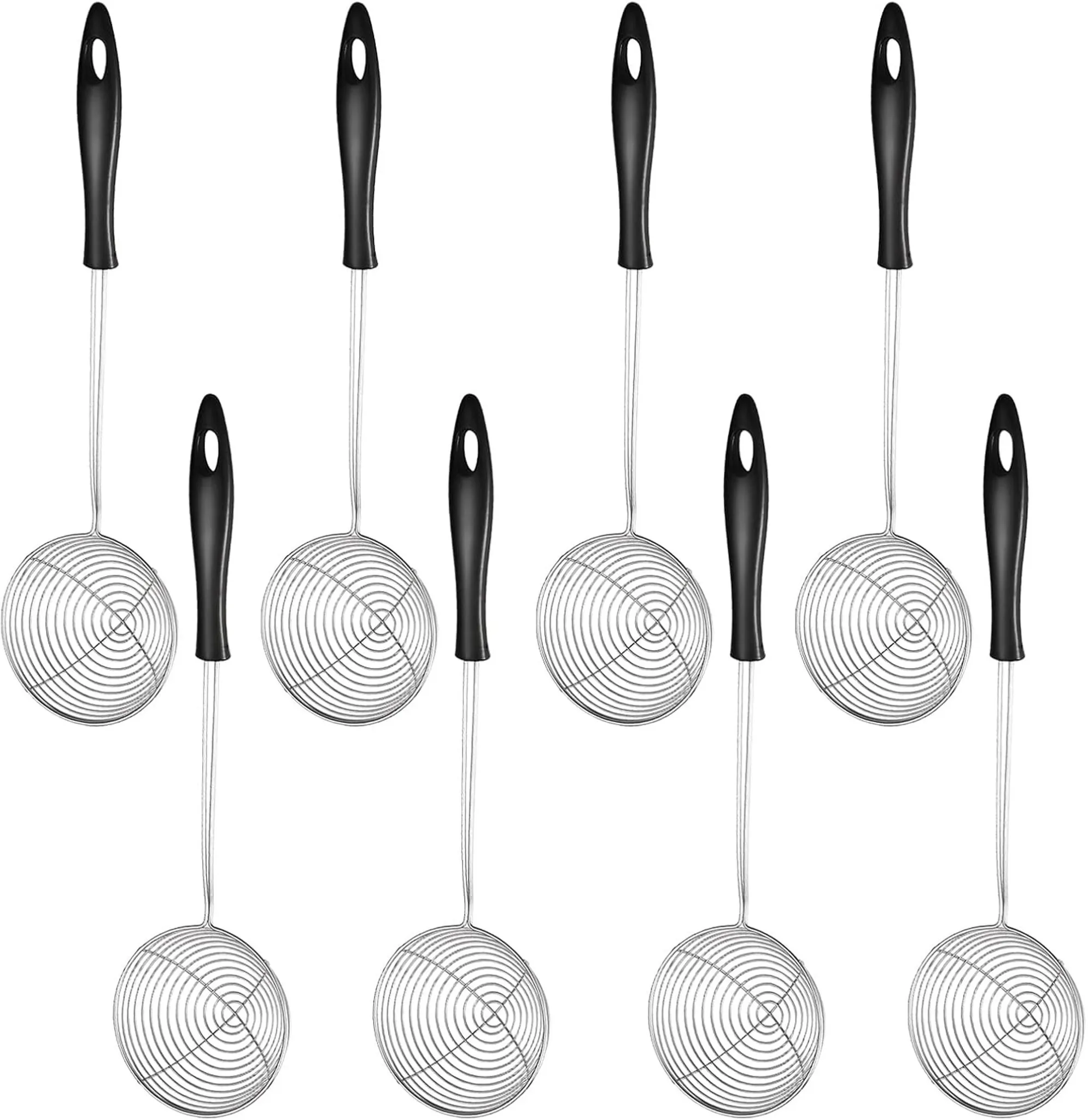 8-teiliges Hot-pot-siebset, Küchensieb Aus Edelstahl Mit Griffen, Geeignet Zum Kochen Von Nudeln, Gemüse Und Hot Pot – Schwarz