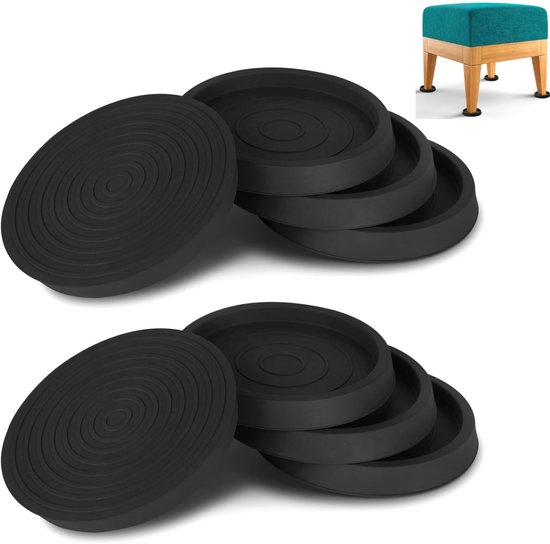 8er-packung 6,35 Cm Schwarze, Rutschfeste Gummifüße Für Möbelbeine