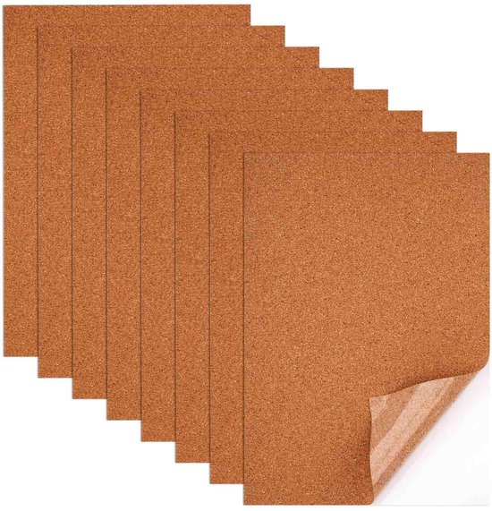 8er-packung 297x210 Mm Braune Selbstklebende Korkquadrate Und Untersetzer
