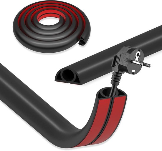 2 Cm X 100 Cm Selbstklebende Kabelkanal-bodenwanne – Schwarz
