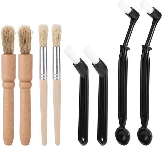 Set Mit 8 Kaffeereinigungsbürsten, Reinigungsbürsten Für Espressomaschinen/kaffeemühlen, Flexible Reinigungsbürsten Mit Langen Griffen/löffeln