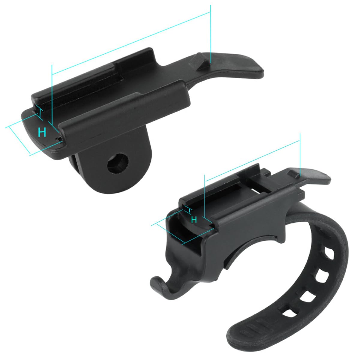 2er-pack Fahrradlicht-montageadapter, Ersatzschiene, Einschubhalterung, Lenkerhalterung Für Fahrradscheinwerfer Mit Led-frontlicht-ladefunktion