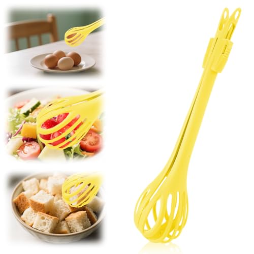 2-in-1-küchenzange Und Schneebesen, Multifunktionaler Schneebesen, Handmixer Und Gezahnte Zange. Ein Praktisches Küchenutensil Zum Greifen Und Mischen.