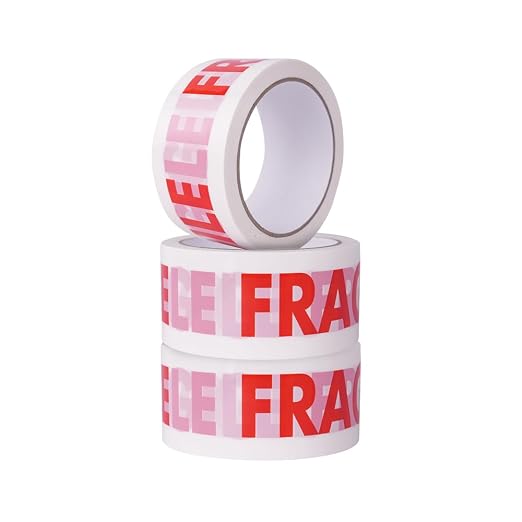 Zerbrechliches Verpackungsklebeband 48 Mm X 66 M, 3 Rollen, Geräuscharm, Sicher Und Klebend, Extra Starkes Klebeband Für Verpackungen, Umzüge, Kartons Und