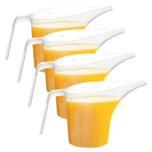 Set Aus 4 Kunststoff-trichterkannen Mit Langem Ausguss, Großem Fassungsvermögen, Leicht Auszugießen, Perfekt Für Backformen, Öle Und Zum Besprühen Von Pflanzen (1000 Ml)