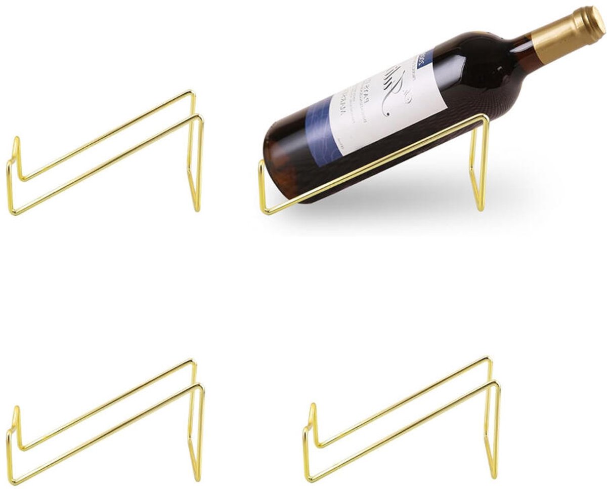 Weinregal, Flaschenhalter, 4-teiliges Flaschenregal, Stehendes Weinregal, Weinorganizer, Weinaufbewahrung, Metall-weinregal, Weinschrank, Barschrank