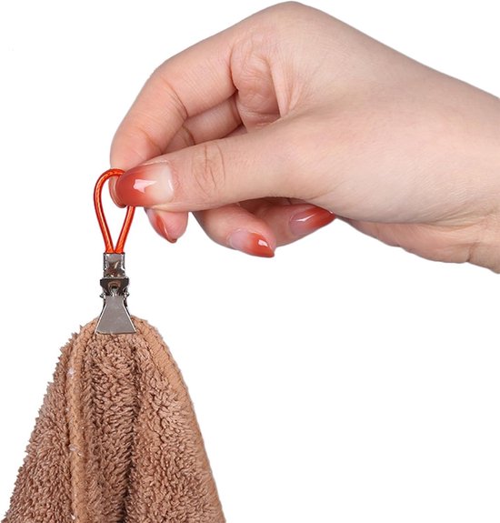 Set Mit 10 Mehrfarbigen Küchenhandtuchclips Aus Metall – Aufhängeclips Für Küchenschränke Und Badezimmer (5 Farben)