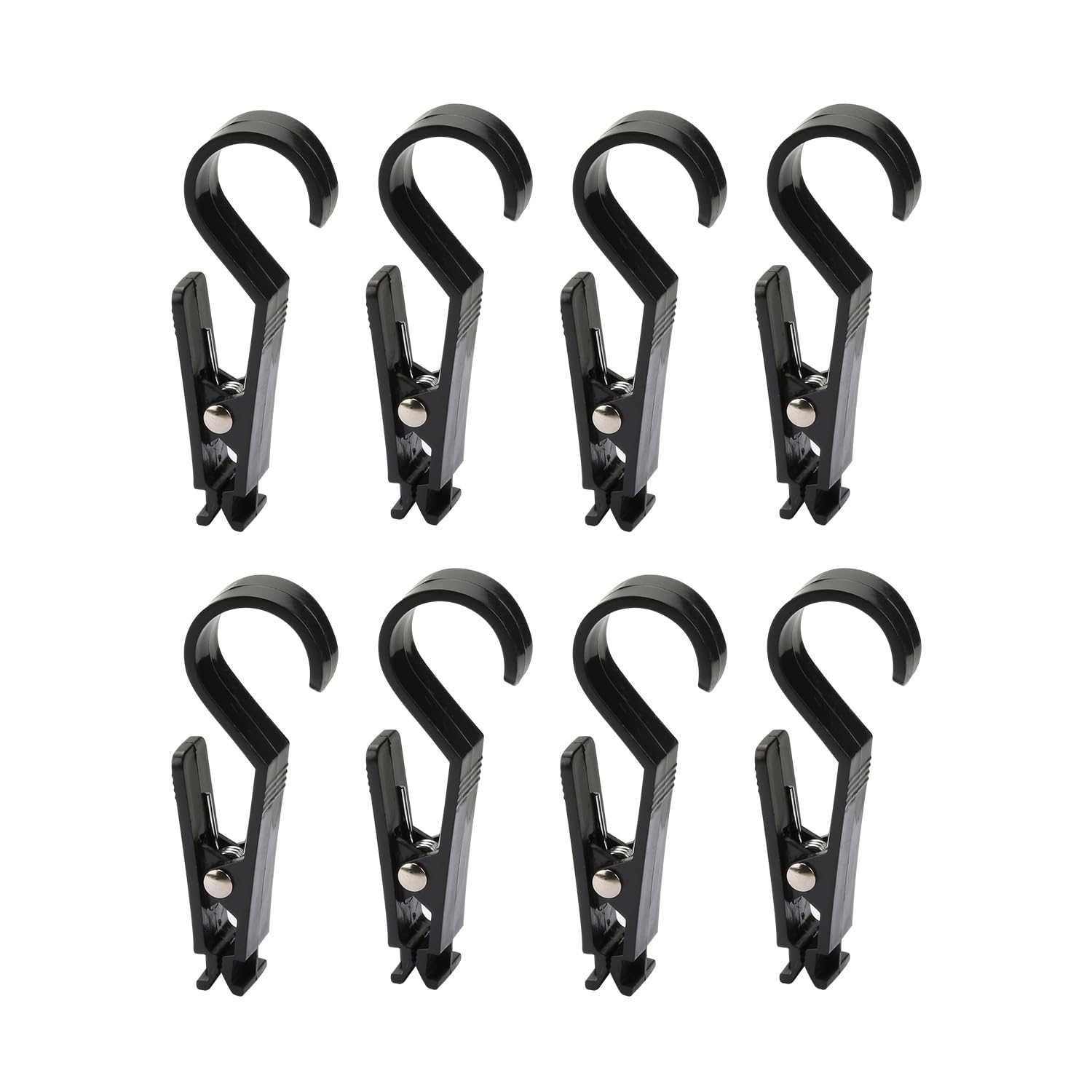 16er-pack Multifunktionale Outdoor-camping-cliphaken, Zubehör Für Zeltplanenbefestigungen, Vorhangstoff, Wäscheklammern Mit Lampenhaken (schwarz)