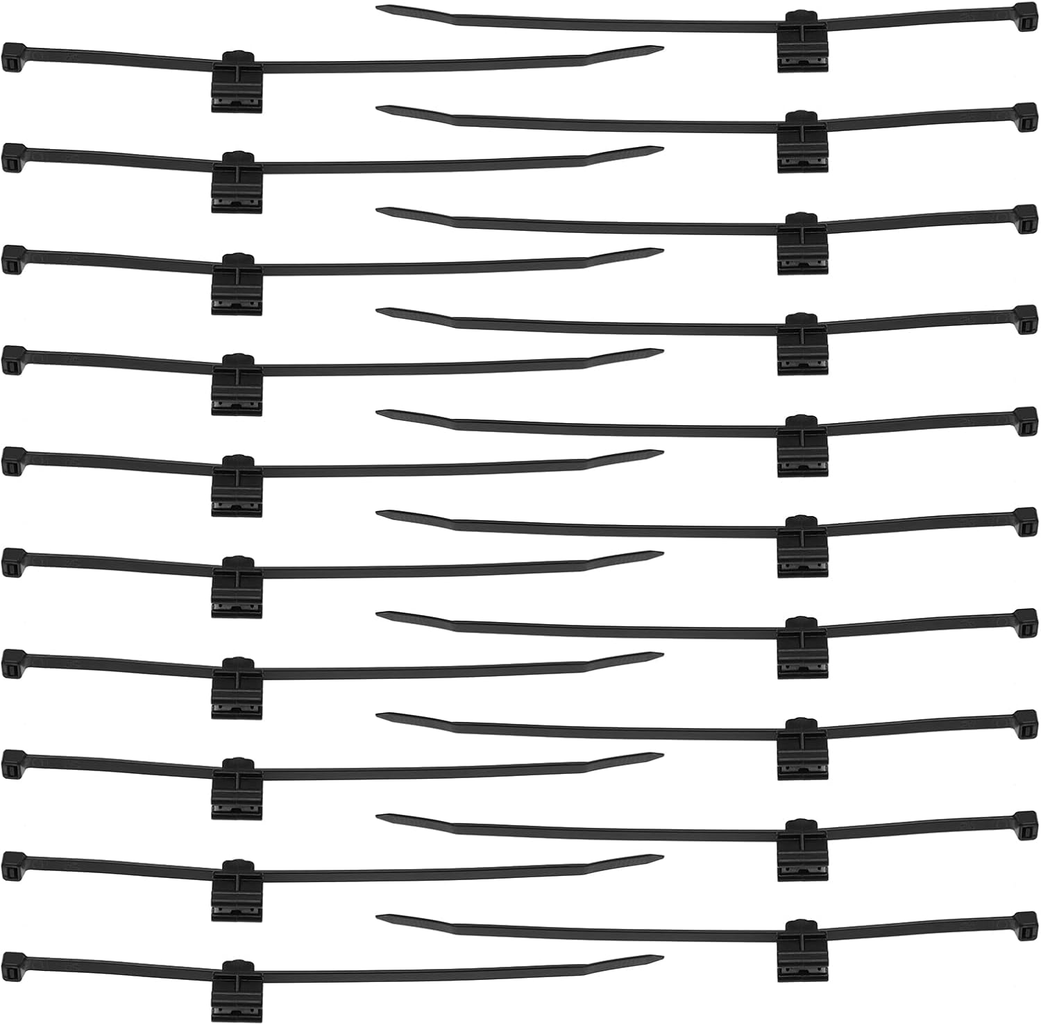 20 Kabelbinderhalterungen Und 20 Kabelbinder (20 Cm) Zur Kabelbefestigung – Schwarz