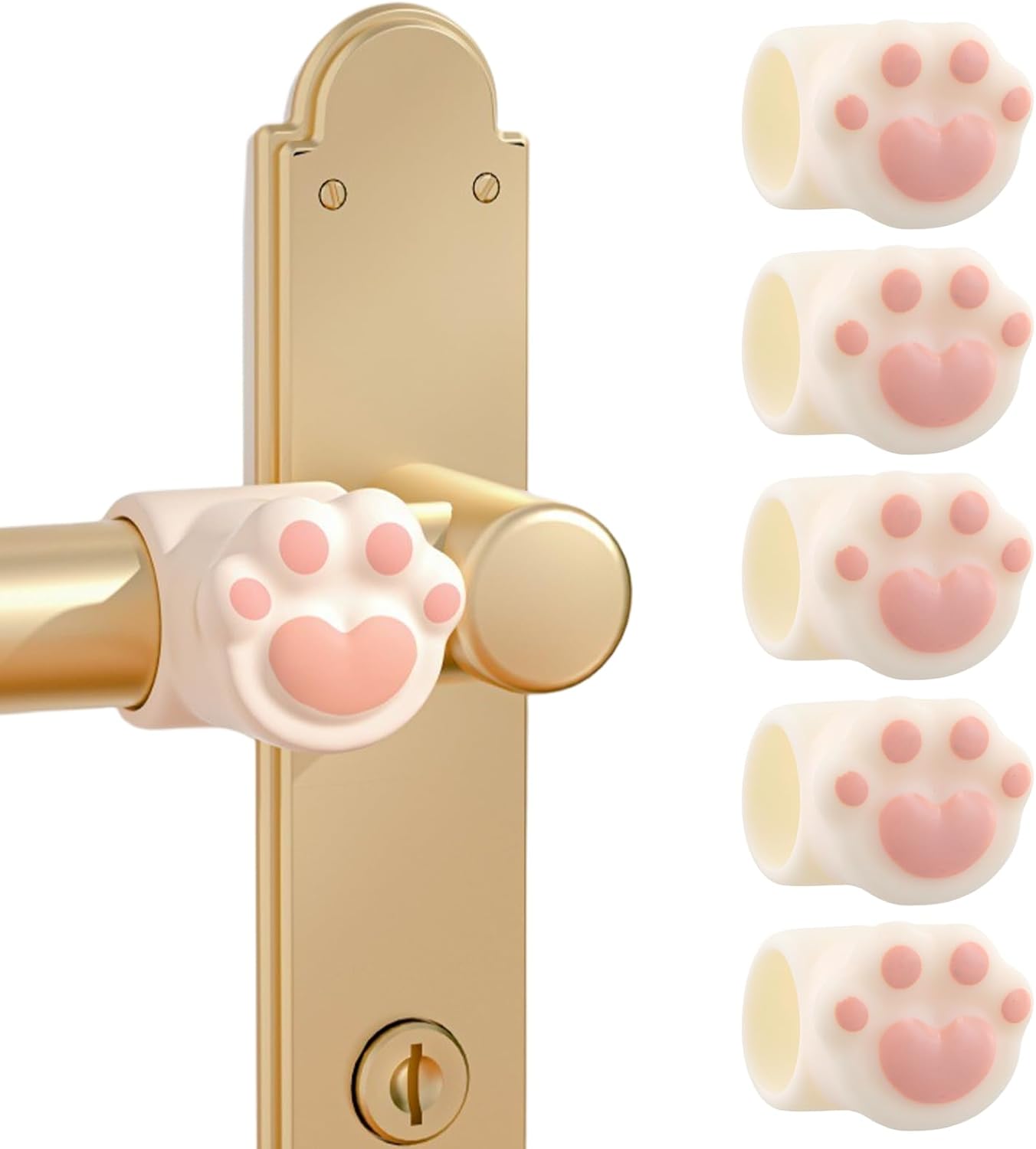 Set Mit 6 Hochelastischen Türgriffstoppern Für Türgriffe, Fenstergriffe Und Türknäufe, Mit Silikon-schutzpads (20 Mm).