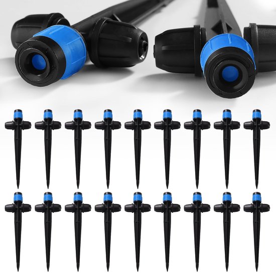 18-teiliges Set Mit 360-grad-verstellbaren Wasserdurchfluss-tropfern Für 1/4-zoll-schlauchregner