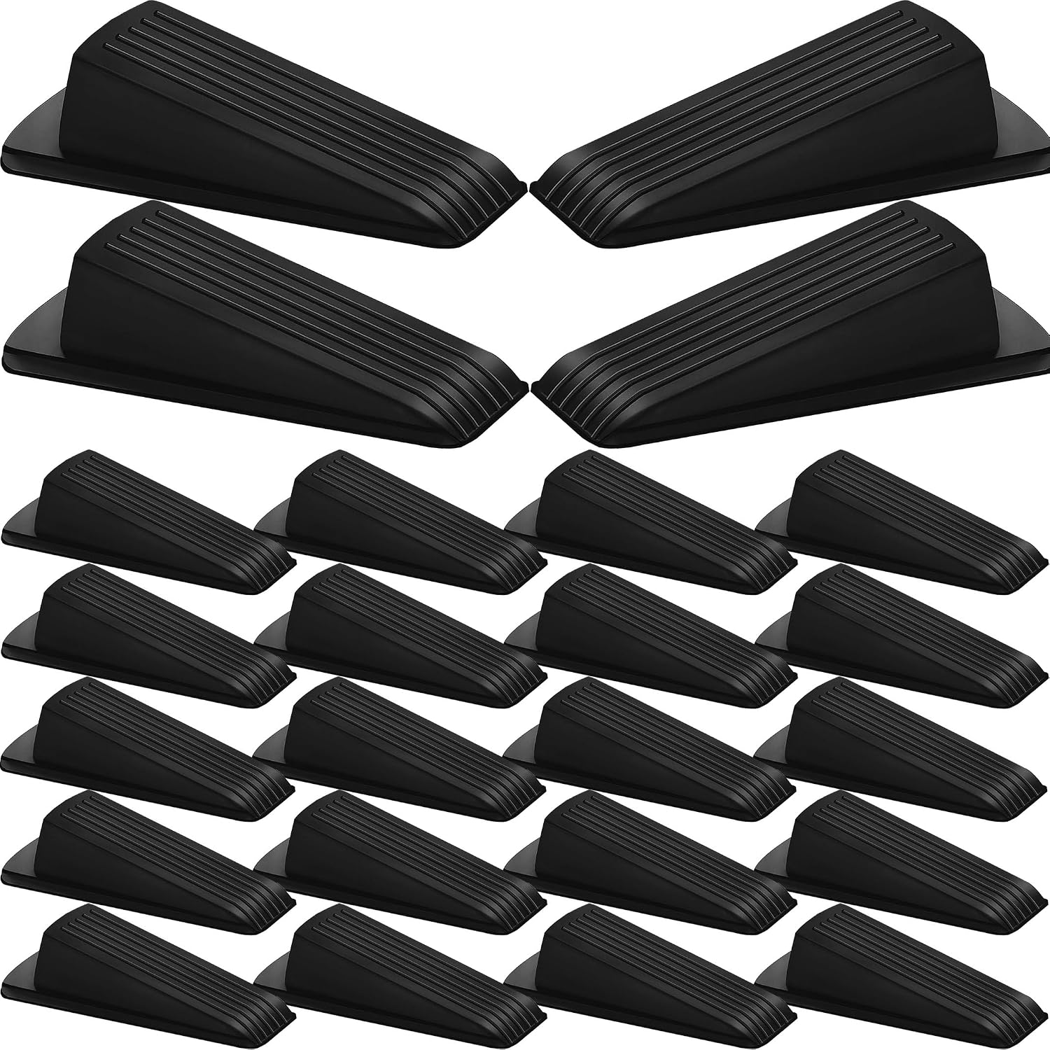 24er-pack Türstopper, Türkeile Aus Gummi, Robust, Langlebig, Stapelbar, Geeignet Für Schwere Türen Auf Böden, Wänden Und Teppichen (schwarz)