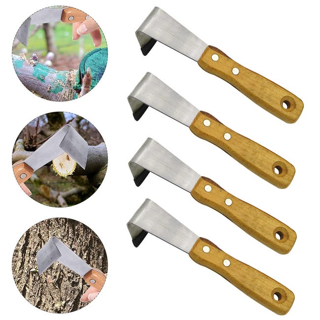 Manueller Rindenschaber Für Gartenarbeiten, Mehrzweck-schmiedewerkzeug, Zum Abschaben Von Rinde, 4-teiliges Set.