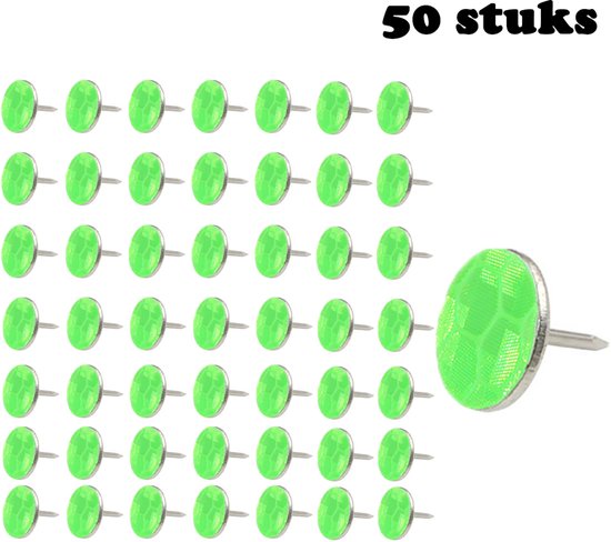 Reflektierende Markierungsnadeln, 50 Stück, Durchmesser 1 Cm, Reflektierende Wegmarkierungen, Reflektierende Reißzwecken Zur Pfadmarkierung, Markierungen, Reißzwecken, Für Die Jagd, Grün
