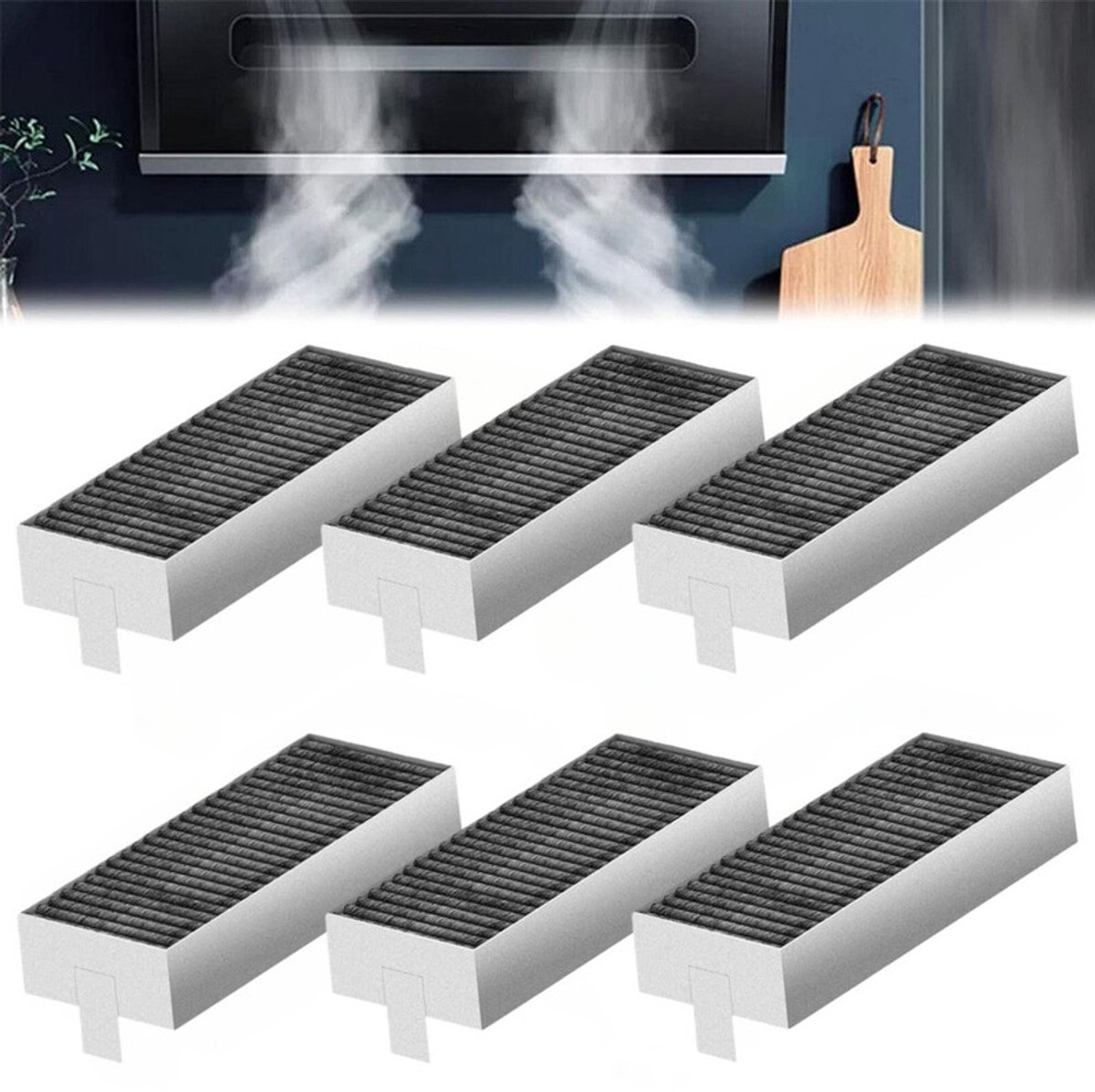 Aktivkohlefilter – 6er-pack – Passend Für Siemens Hz9vrcr0, Bosch Hez9vrud0, 17004796 Und Siemens Neff Dunstabzugshauben – Ersatzfilter
