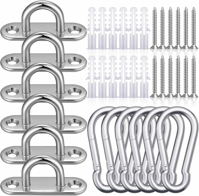 Ösen Aus Edelstahl M5, Haken Aus Edelstahl, 6 Perforierte Edelstahlplatten, Perforierte Platten Und Karabinerhaken