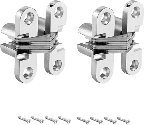 2er-packung Unsichtbare Scharniere Mit Dämpfungsmechanismus Für Innentüren/schränke – Silber