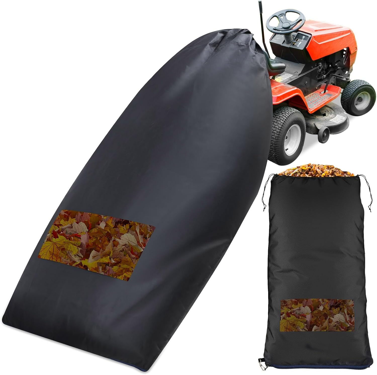 2er-pack Rasenmäher-laubsäcke, 420d Grasschnitt-auffangsäcke (schwarz)