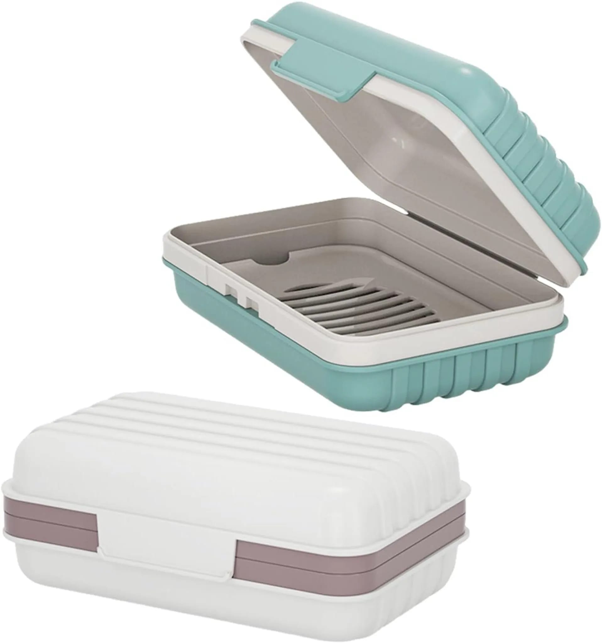 Zweierpack Tragbare Seifenschalen, Reiseseifenschalen, Wasserdichte Seifenschalen, Seifenschalen Mit Abtropfschale, Badezimmeraccessoires