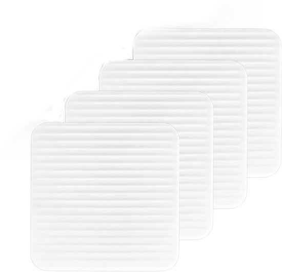 Rutschfestes Teppichklebeband – 4er-pack – Antirutschmatte – Geeignet Für Teppiche Und Fußmatten – Verhindert Das Einrollen – 10 X 10 Cm – Weiß