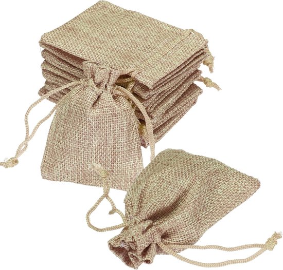 Jutebeutel Mit Kordelzug - 50er-packung - Mit Verstellbarem Kordelzug - Geeignet Für Bastelarbeiten, Wäscheprodukte, Künstlerbedarf, Geburtstagsgeschenke, Präsente Und Aufbewahrungsgegenstände.