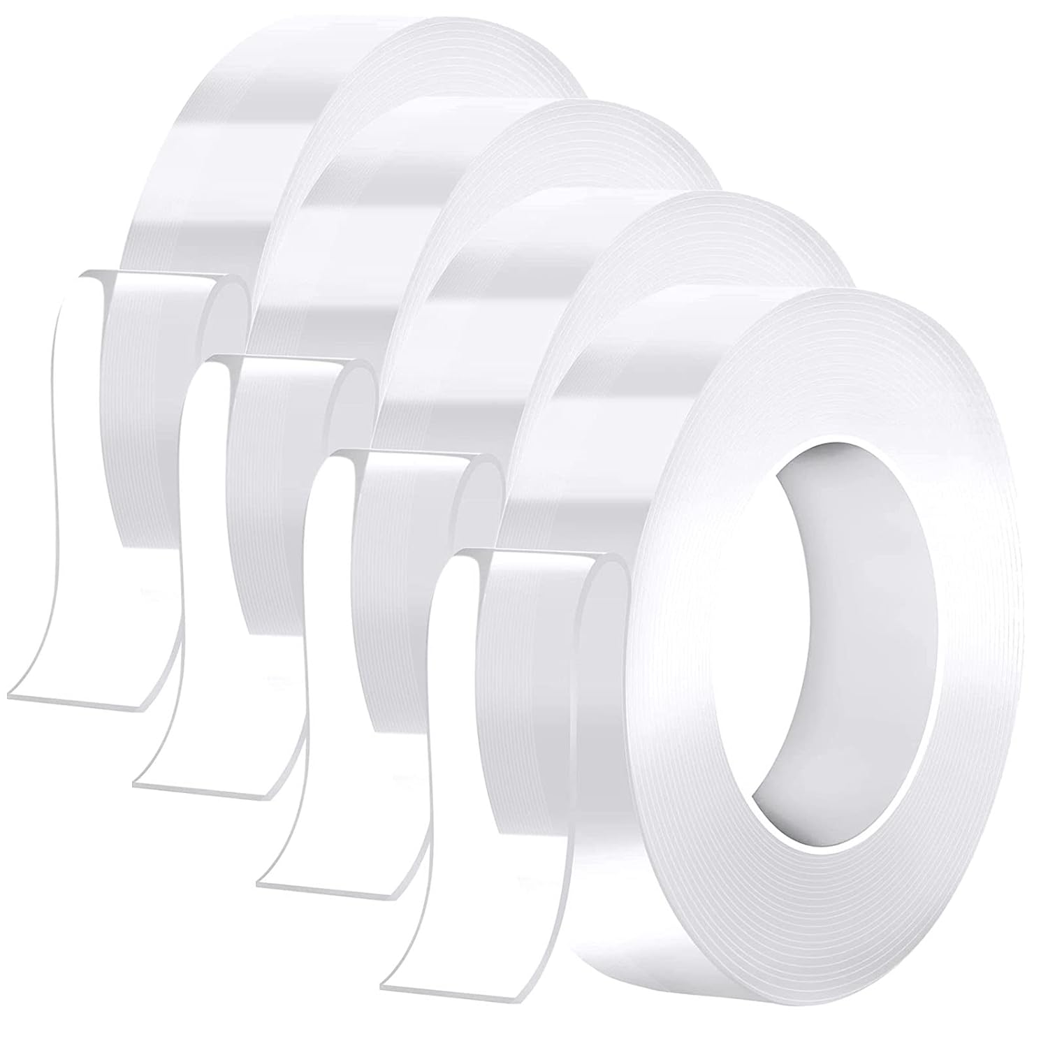 Superstarkes, Wiederverwendbares, Multifunktionales, Waschbares, Rückstandsfreies Doppelseitiges Klebeband, Geeignet Für Teppiche, Küchen Und Autos, 4 Rollen Pro Packung.