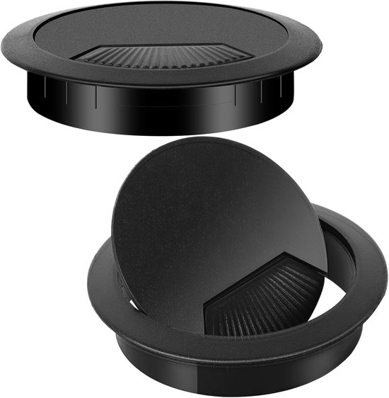 2er-pack Runde Kabelbinder Für Den Schreibtisch, 50 Mm Durchmesser, Kabelorganisator Für Den Schreibtisch, Weiß/schwarz.