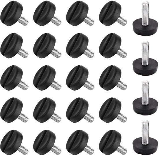 24-teiliges Set Verstellbarer Möbelfüße, Schraubbeine, Wasserwaagen, Stuhl- Und Sofakissen Für Stühle, Sofas, Tische Und Schränke – Schwarz