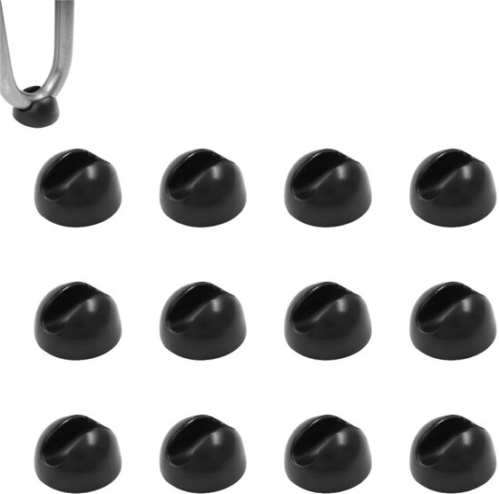 12er-packung Schwarze Gummi-tisch- Und Stuhlbeinschoner In Haarnadelform (10 Mm)