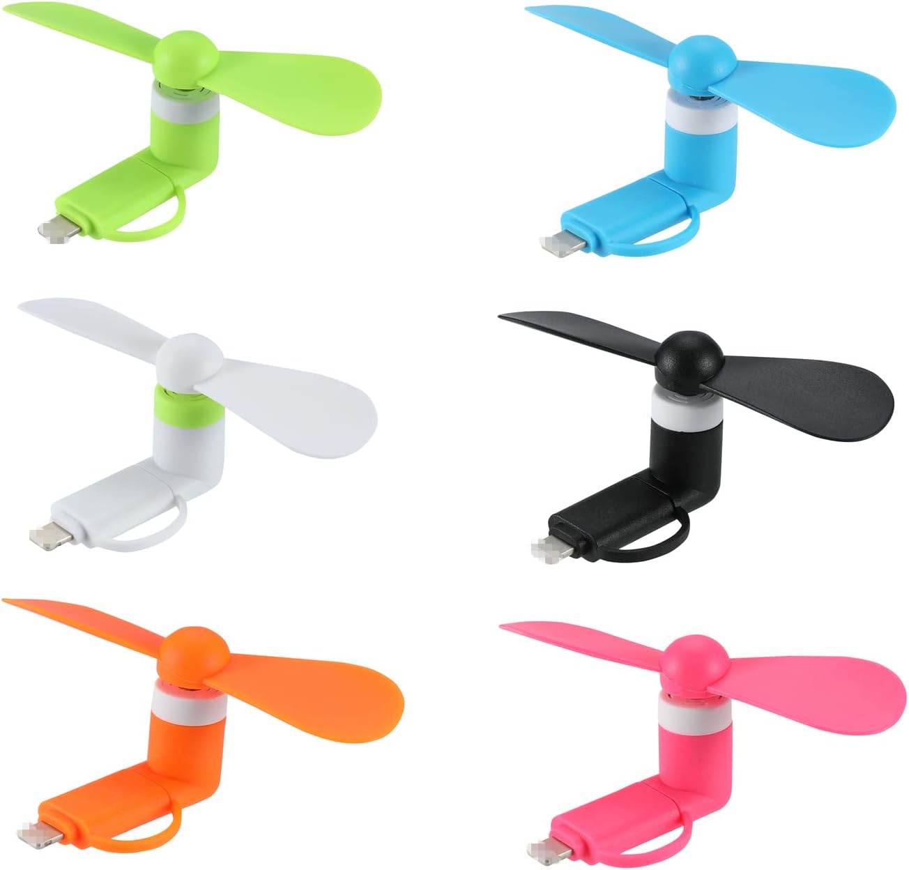 2-in-1 Mini-handyventilator – Geeignet Für Iphone, Ipad, Android-handys Und Tablets – Farbig Und Leistungsstark – Sommerzubehör Für Handys (6 Stück)