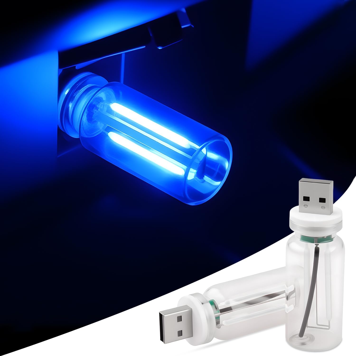 2er-pack Usb-autolampe – Dimmbare Retro-autolampe Mit Touch-funktion – Led-ambientebeleuchtung Für Den Innenbereich – Tragbare Mini-led-lampe In Glasflaschenform – Für Fahrzeuge Und Schlafzimmer – 2 S