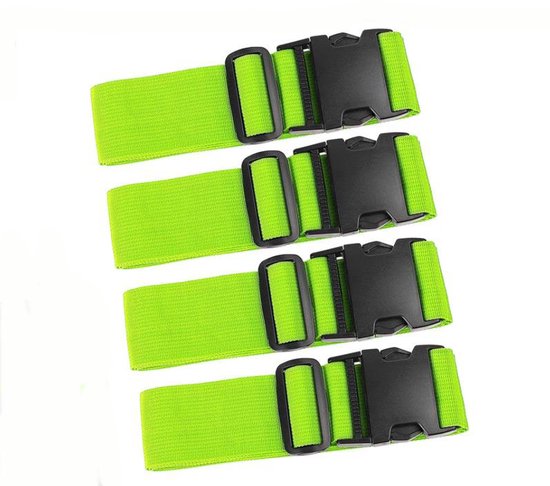 4-teiliges Set Verstellbarer Gepäckgurte Aus Polyester, 200 Cm X 5 Cm