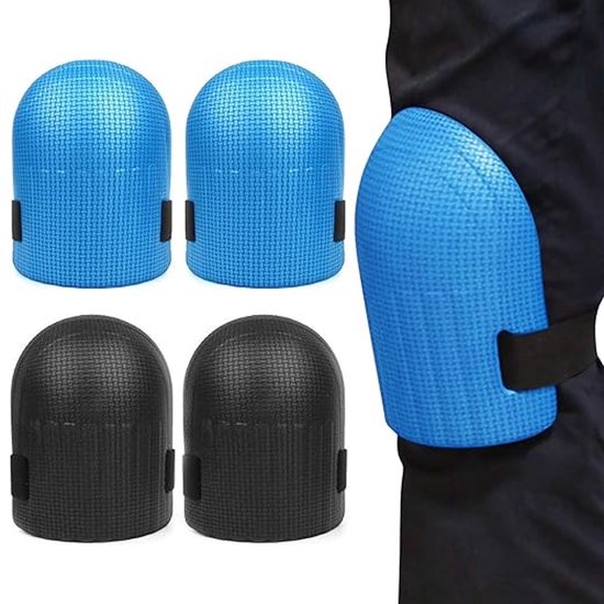 2er-pack Kniebandagen Aus Schwarzem/blauem Eva-schaumstoff Für Gartenarbeit/heimwerken