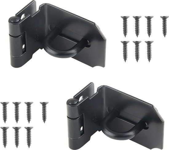 2er-pack 90-grad-winkel-türriegel/schloss, Schwarz – Inklusive Schrauben