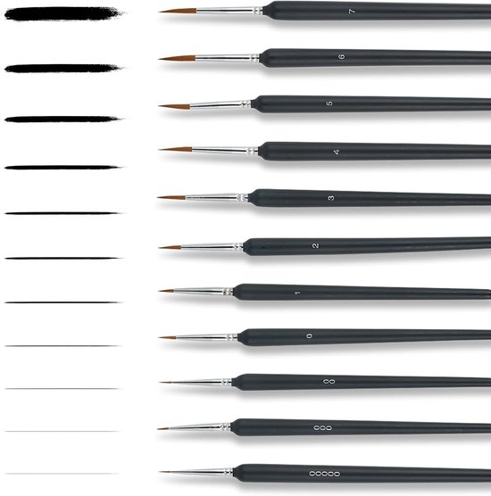 Feines Pinselset, 11-teiliges Aquarell-, Modellbau- Und Malpinselset, Künstler- Und Detailpinselset.