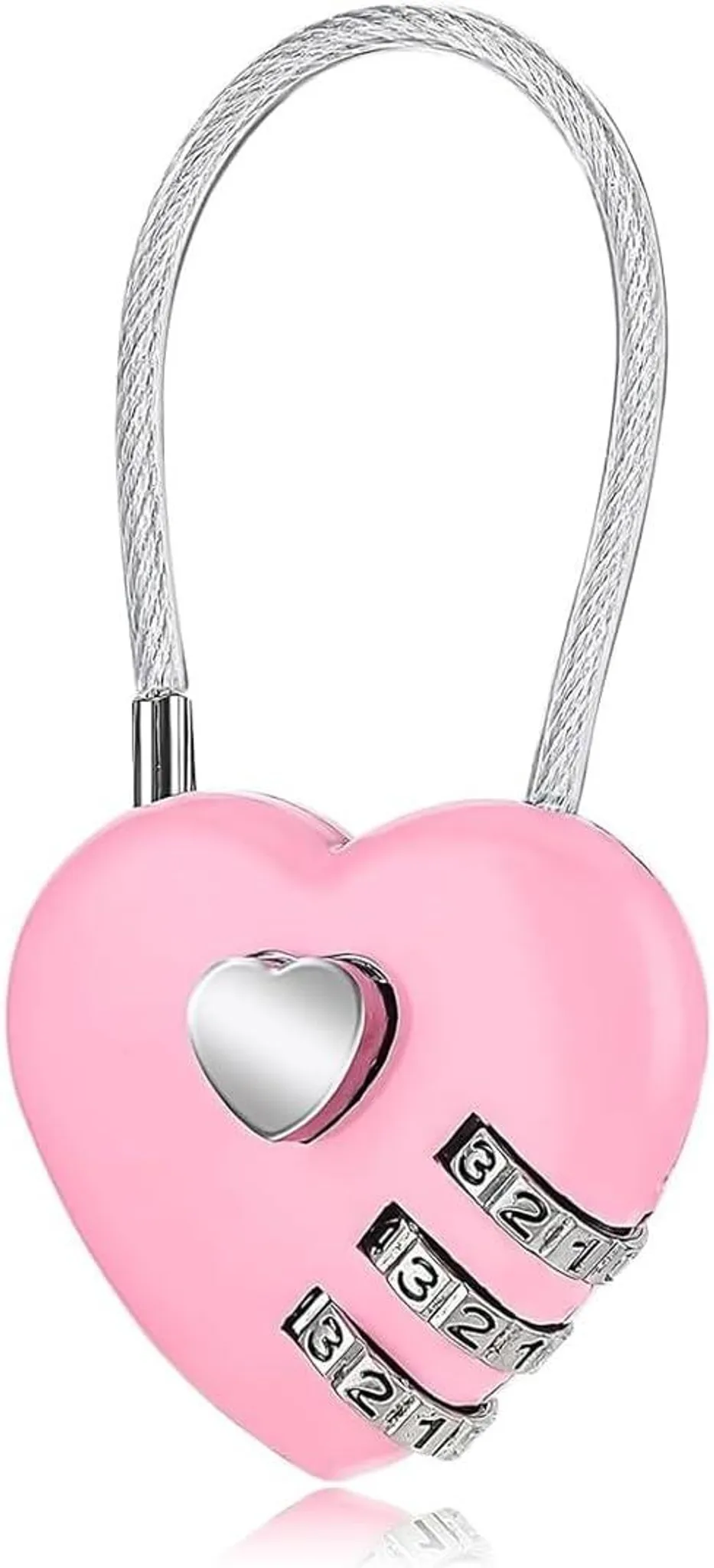 3-stelliges Zahlenschloss – Drahtschloss, Geeignet Für Koffer, Rucksäcke Und Sporttaschen (rosa)