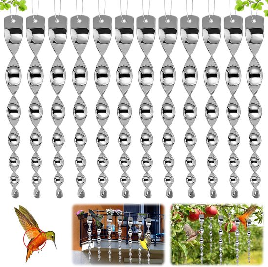 12 Reflektierende Vogelabwehrstäbe (30 Cm) – 360-grad-tauben- Und Schädlingsabwehr Für Balkon Und Obstbäume