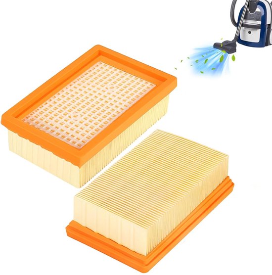 2er-pack Flachplissierte Staubsaugerfilter Als Ersatz Für Kärcher Wd4 Wd5 Wd6 Mv4 Mv5 Mv6 (2.863-005.0)