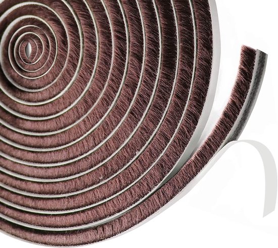 Türdichtungsstreifen Zum Aufpinseln, Selbstklebend, 9 Mm X 5 Mm X 10 M, Insektensicher, Winddicht, Mit Bürste.