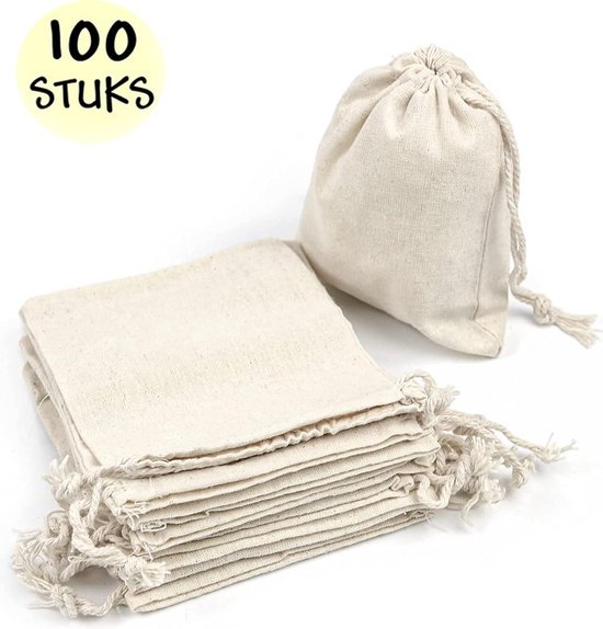 Baumwollbeutel, Geschenkverpackung, 100 Stück, 8 X 10 Cm, Kleine Geschenktüte, Mit Verstellbarem Verschluss, Stoffbeutel Für Bastelmaterialien, Stoffbeutel Für Malutensilien