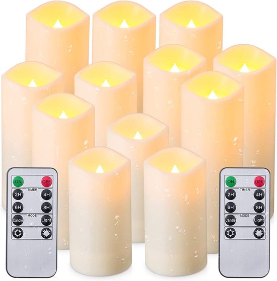 Led-karasenleuchte Mit Realistisch Flackerndem Flammenbild – 9-teiliges Set – Fernbedienung Mit Timer – Batteriebetrieben – Flammenlos – Stimmungsbeleuchtung Für Weihnachten &