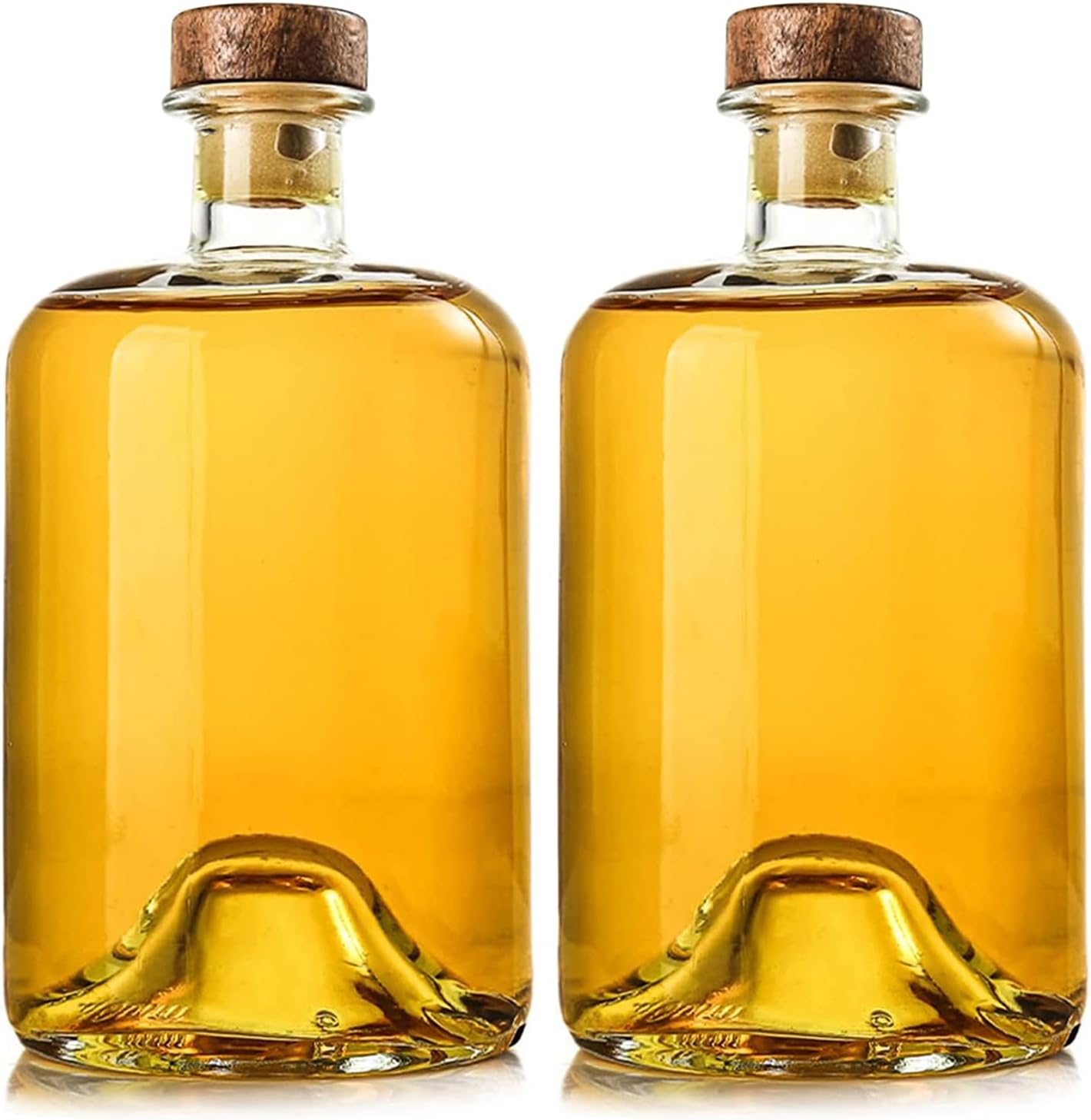 2er-pack 750-ml-glasweinflaschen Mit Holzverschluss, Durchsichtige Flaschen Für Sekt, Kefir, Lebensmittelaufbewahrung, Auslaufsicher, Spülmaschinenfest (750 Ml)