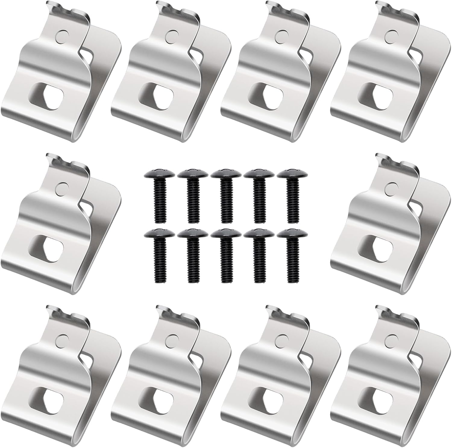 10-teiliges Set Gürtelclip-haken Aus Edelstahl Mit Schrauben Für Dewalt 20v Bohrmaschinen (n268241)