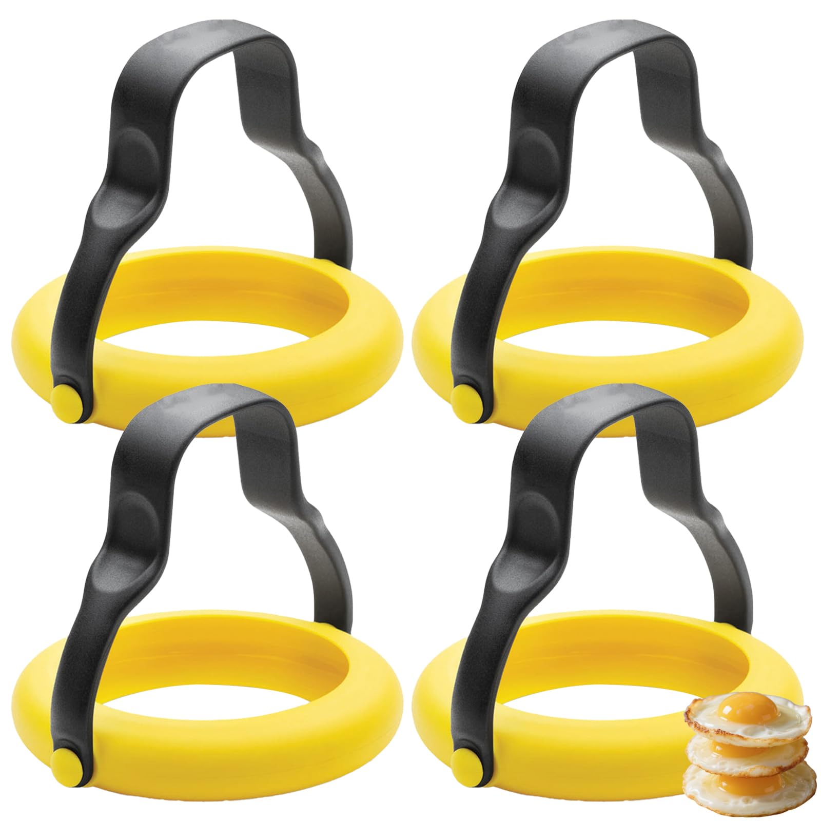 Silikon-eierringe – 4er-pack Antihaft-eierformen Für Spiegeleier, Pfannkuchen, Omeletts Und Frühstückssandwiches – Hitzebeständig, Wiederverwendbar, Einfach Zu Verwenden
