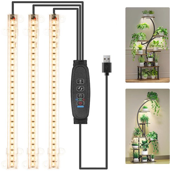 Pflanzenlampe – Led-pflanzenleuchte – 3-streifen-lichtleiste (33 Cm) – Ip54 Wasserdicht – Led-pflanzenlampe – Für Gemüse Und Blühende Zimmerpflanzen – 33 Cm