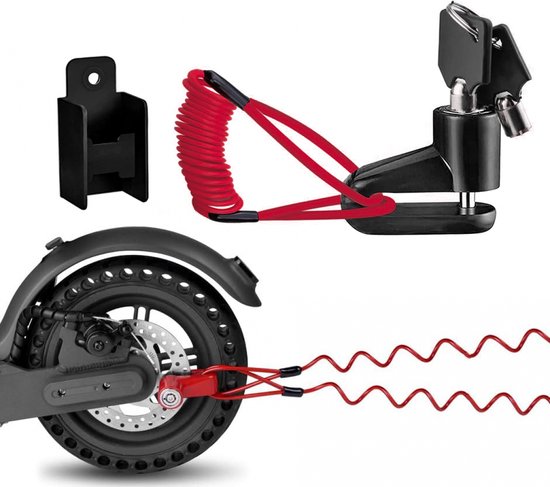 Scheibenbremsschloss, Elektrorollerschloss Für Xiaomi M365, Mit Halterung Und Stahlseil, Mit Aufbewahrungshalterung, Motorradschloss, Diebstahlschutz