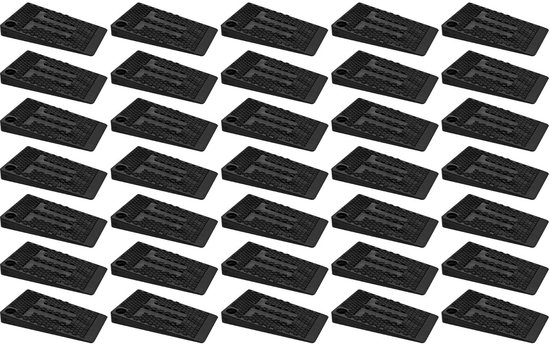 35-teiliges Set Aus 5x3x0,5 Cm Großen, Schwarzen, Verstellbaren Nivellierkeilen Aus Kunststoff Für Möbelfüße